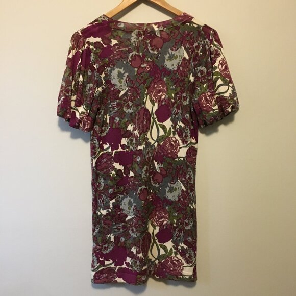 Twelve By Twelve Long Button Down Floral Cardigan With Puff Sleeves - Picture 2 of 13